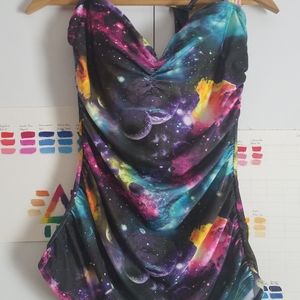 Esther Williams Retro Galaxy print one peice